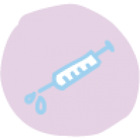 Spritze gezeichnetes Icon Blutabnahme als Schwangerschaftstest
