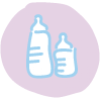 Fläschchen als gezeichnetes Icon Vorbereitung als Wohlfühltipp für Schwangere