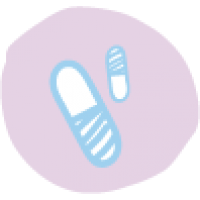 Zwei Kapseln als gezeichnetes Icon unbedenkliche Medikamente in der Schwangerschaft als Wohlfühltipp für Schwangere